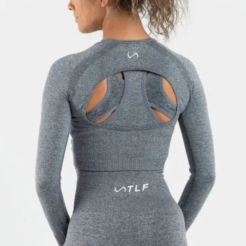TLF React Seamless Long Sleeve Athletic Shirt Charcoal Heather Women’s XL